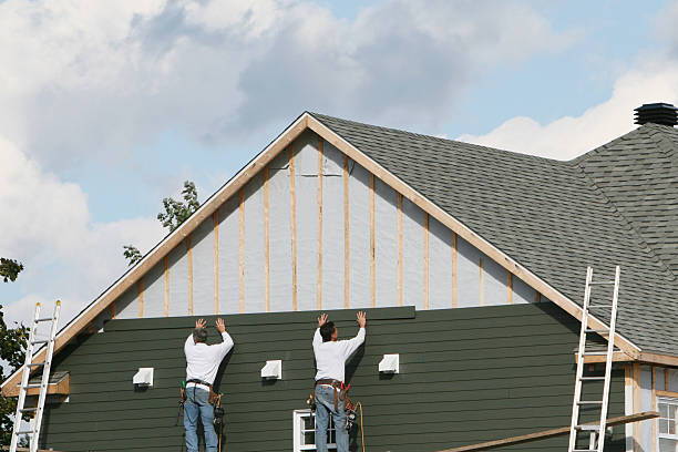 Professional Emergency Siding Repair technician working in Pfafftown, NC
